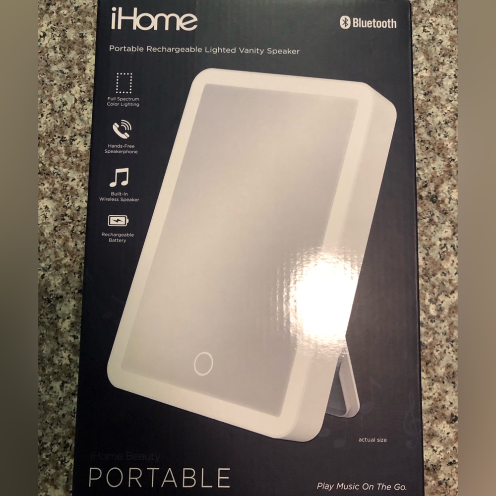 iHome Portable Rechargeable Lighted Vanity Speaker